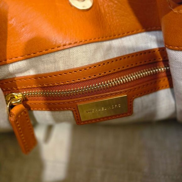 Michael Kors Collection Darrington Large Camel Color Leather Bag - Picture 7 of 15